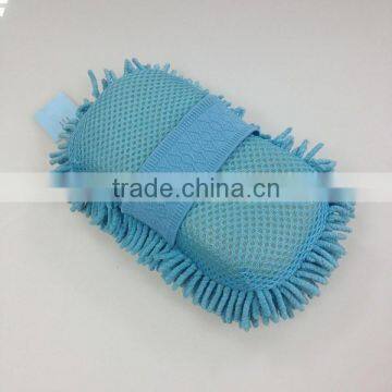 polyester polyamide microfiber chenille mesh vehicle best car sponge pad for auto cleaning polishing and wash