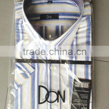 Men's formal stripe shirt,logo ,short sleeve,new design---factory