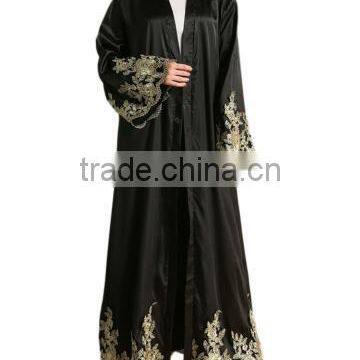 2017 Latest Wholesale Islamic Clothing Models Dubai Abaya Lace Embroidery Abaya
