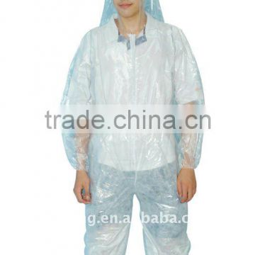 PE COVERALL WITH HOOD & ZIPPER