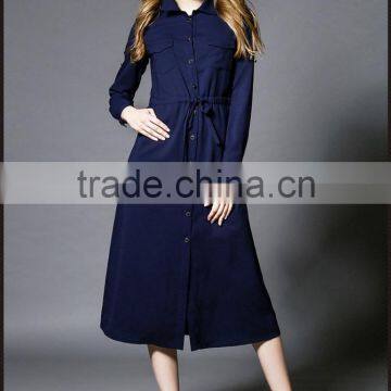 Fashion Mature Women Casual Dresses Clothes Long Sleeve Women Dresses Big Women Dresses photo-2