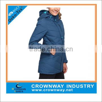 hot long hooded padded women winter down jacket