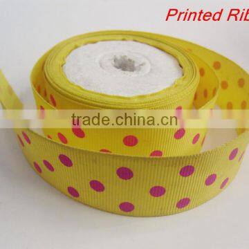 Wholesale Polka Printed Gift Decoration Grosgrain Ribbon