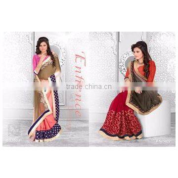 Season Special Designer Embroidery Saree With Blouse In pink & Red Color