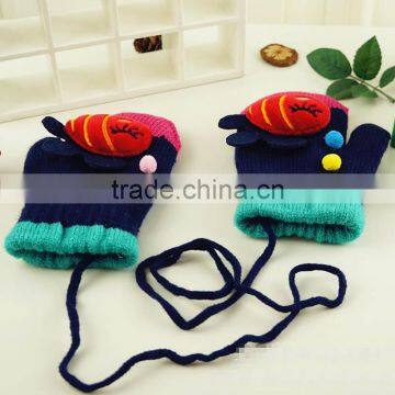 TC13012 Hot Selling Cute Rabbit Fur Gloves for Baby, Cheap Winter Knitted Fleece Fingerless Baby Gloves Wholesale photo-6