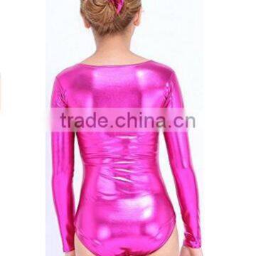 Girls' Dance Shiny Leotard Solid Color Ruffle Kids Flutter Sleeve Leotard photo-2