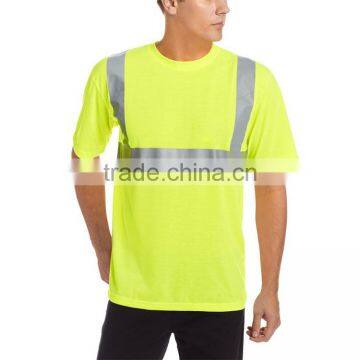 Short Sleeve Fashion Design Wholesale Cheap Safety Tape Hi Vis 100% Cotton Reflective T-shirt photo-3