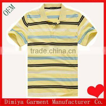 yellow striped short sleeves polo t-shirt / boys polo t-shirt casual style / factory price for polo t-shirt