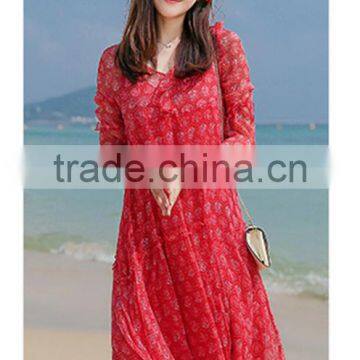 Z&M Women's 2017 Ladies Fashion Silk Dress Thai Silk Dress Women's Long Dress photo-5