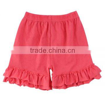 Many Colors to Choose 100% Cotton Material and Knitted Type Baby Girls Icing Short Ruffle Shorts photo-4