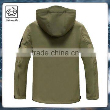 Black Softshell Jacket Army Green Hooded Business Jacket photo-2