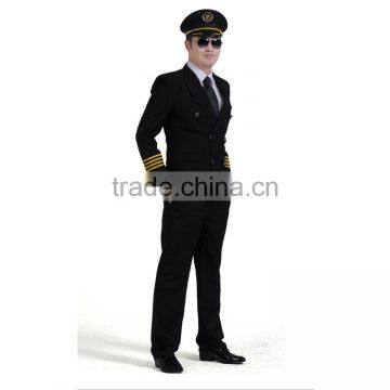 China Black Airline Work Uniform Custom Made Men Airlines Pilot Uniform photo-6