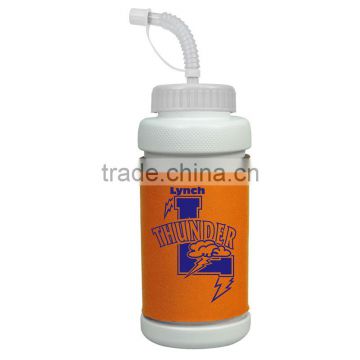 USA Made 34 oz Foam Insulated Bottle Straw Lid- features fabric/foam insulator and comes with your logo