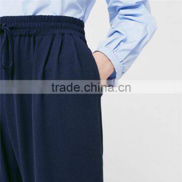 Logo Accepted Graceful Breathable Navy Blue Jogger Skinny Leg Dress Pants photo-3
