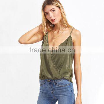 Simple Design Ladies Top, Sexy Deep V-neck Tank Top photo-3