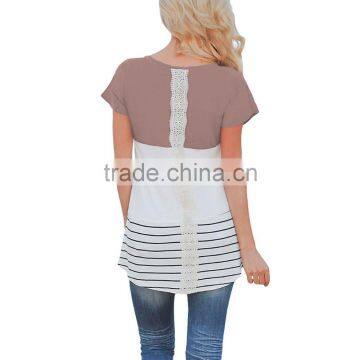 Custom Fashion Ladies Short Sleeve Blouses for Wholesale 2017 photo-6