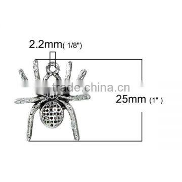 Halloween Spider Animal Antique Silver Zinc Based Alloy 3D Charms photo-2