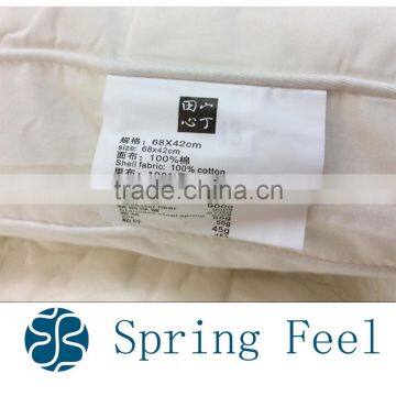 Top Grade 100% cotton shell fabric Pocket Spring Coil Pillow