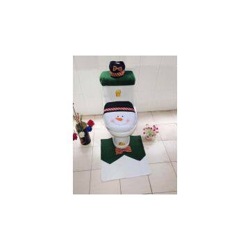 Plush Christmas snowman toilet sets three-piece holiday decorations Household hotel supplies