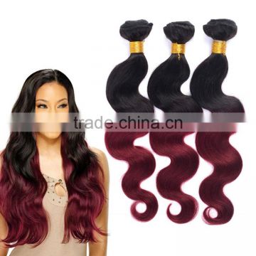 Tight Double Sew In Human Hair Weave Ombre Hair Gorgeous Body Wave Ombre Color 99J Brazilian Hair