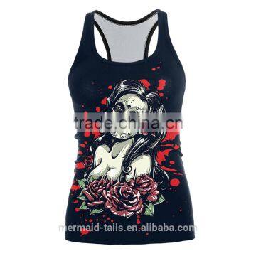 Rockabilly Punk Rock Woman Black Tank Top Shirt Gothic Sexy Vest Tank Top