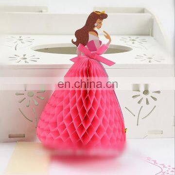 Pretty Pink Princess Honeycomb 3D Greeting Card Birthday Card