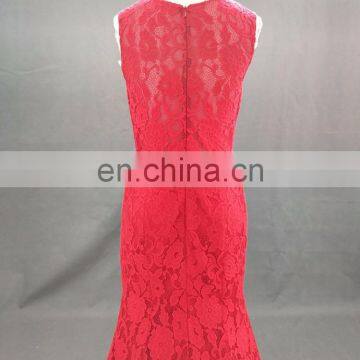Wholesale Sleeveless Lace Pattern Mermaid Long Weddings Bridesmaid Dresses photo-3