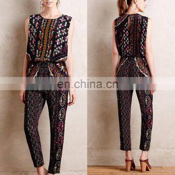 Best selling cheap wholesale women print onesie jumpsuit