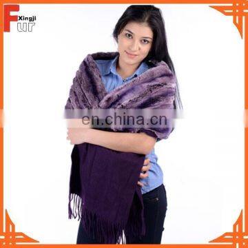 Big Discount ! Cashmere with rex rabbit fur shawl