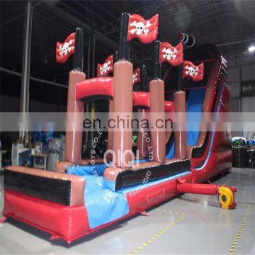 Pirate ship water slide inflatables used for sale