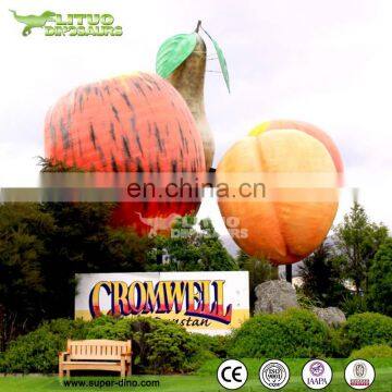 Outdoor Fiberglass Huge Apple Sculpture