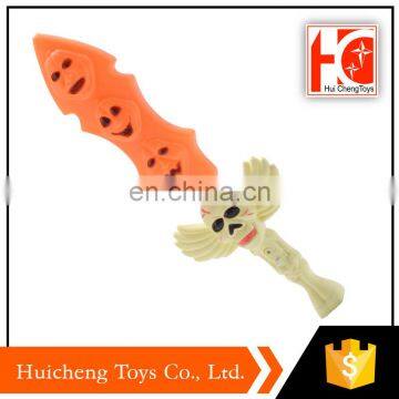 Halloween party children pumpkin plastic sword light up toys flashing with ghost