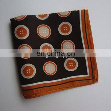 100% pure twill silk hankie with customer design