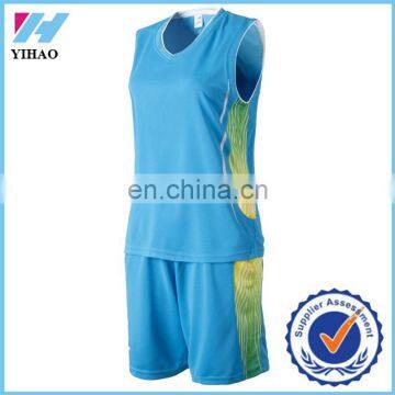 2014 Yihao hot sell women basketabll wear 100% polyester jersey sportswear ladies sports clothing