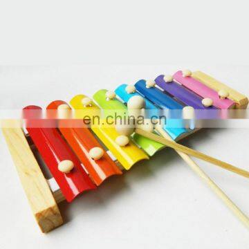 Wooden Musical Toys -8 Note Metal Keys Glockenspiel and Harmonica Instruments Set with Song Sheet for Toddler