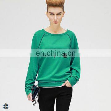 T-WH546 Lady High Quality Embroidered Raglan Sleeve Custom Sweatshirt