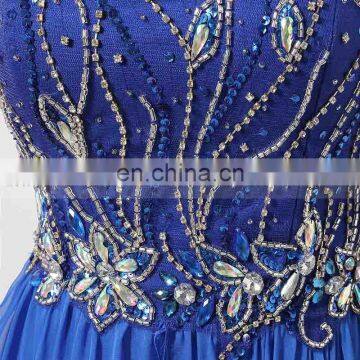 Glamorous Evening Dresses AJ009 Sweetheart Sleeveless Long Crystal Beaded Flowing Chiffon Long Dresses photo-6