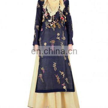 Dusk Blue Kurta and Lengha Set with Embellished Bodice