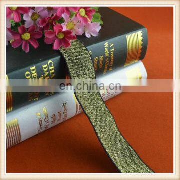 Gold stretch webbing elastic ribbon in bulk China