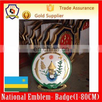 Chinese authority national emblem maker, only one supplier for large badge, custom metal coat of arms, metallic decoration