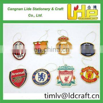 Good quality with competitive price football soccer cup football club promotional gift car paper air freshener in stock