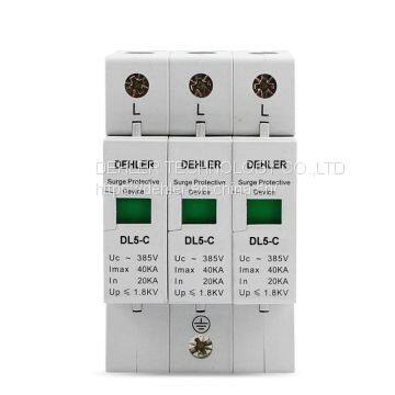 Home Lightning Protection Surge Arrester Surge Protector 40ka-3p Communication Signal Lightning Protection SPD photo-2