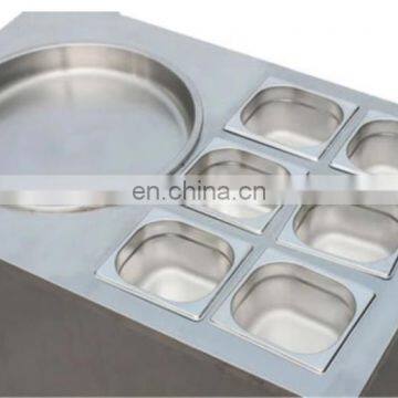 Commercial Round Pan Frying Ice Cream Thailand Fruit Fry Ice Cream Rolled Yogurt Roll Maker