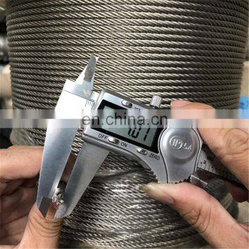 SS304 SS316 7x19 Stainless Steel Wire Rope 4mm 6mm 8mm