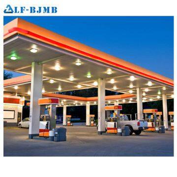 Hot Sale Prefab Light Steel Space Frame Structural Petrol Gas Filling Station Canopy Roof Structural Design