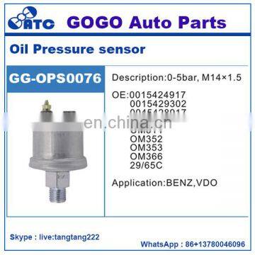 0-5Bar M14*1.5 Oil Pressure Sensor for Mercedes VDO OEM 0015424917 0015429302 0045428917 6845427317 OM314 OM352 OM353 OM353