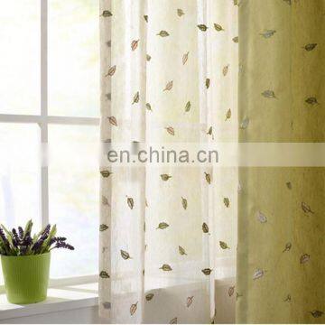 Fantasy Leaf Pattern Elegant Plain Embroidered Texture Linen Curtain for Decor photo-4