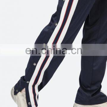 DiZNEW Navy Blue Black Orange Tearaway Track Pants For Men photo-3
