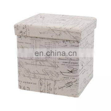 Vintage Printed Pattern Custom Foot Rest Square Bedroom Ottoman Pouf photo-3