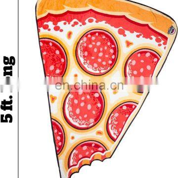 High Quality Fuzzy Pizza Shape Sublimation Blanket Funny Blankets photo-3